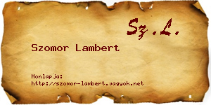 Szomor Lambert névjegykártya